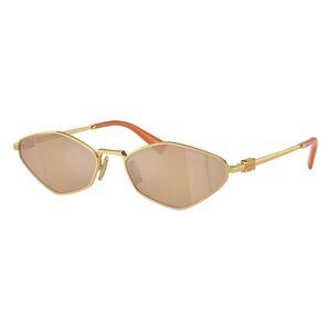 New MIU MIU Gold Round SMU 56Z 5AK-40D Sunglasses Women